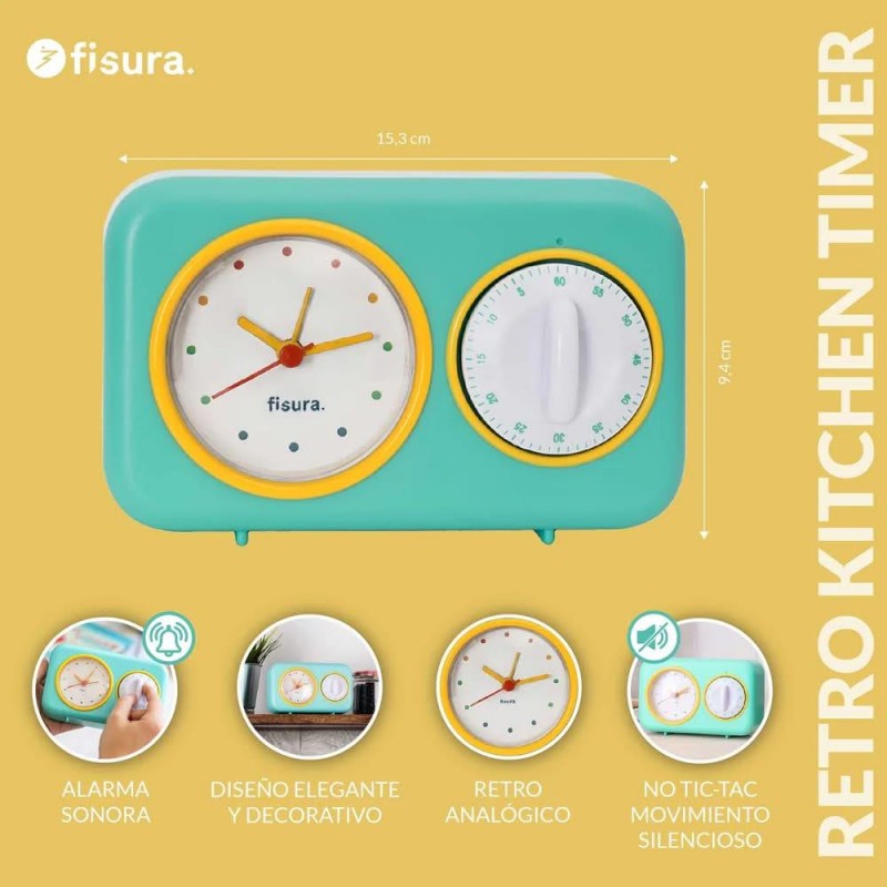 Fisura Retro Χρονόμετρο Κουζίνας Πράσινο Fisura Retro Χρονόμετρο Κουζίνας Πράσινο