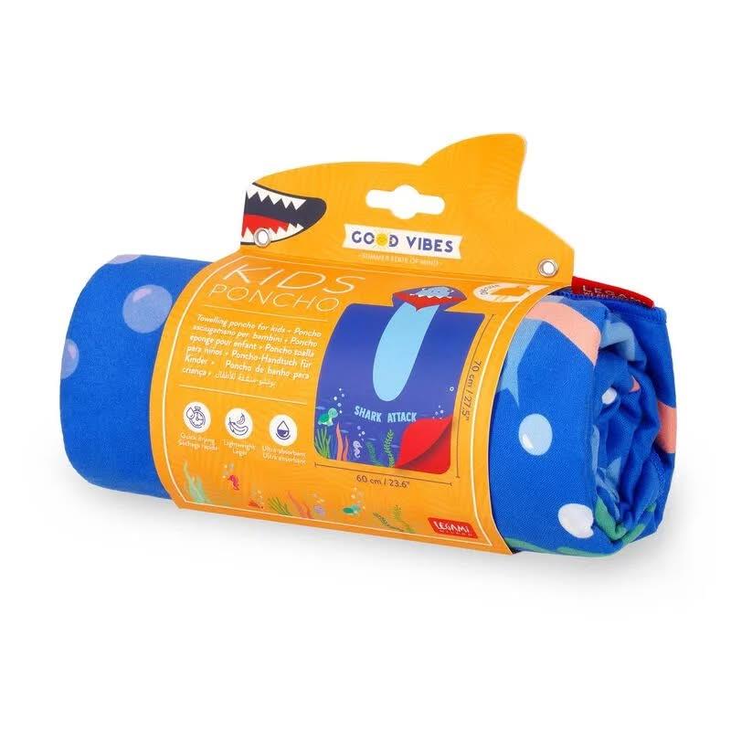 Legami Towelling Poncho For Kids Shark