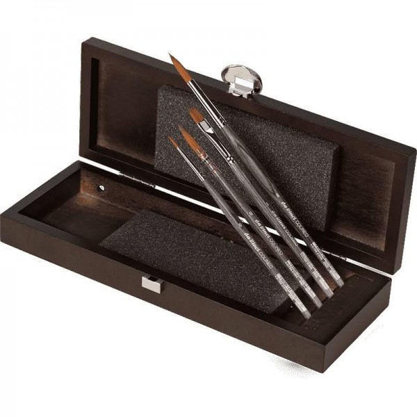 Da Vinci Σετ 4 Πινέλα Ακουαρέλας Colineo Σε Ξύλινη Κασετίνα