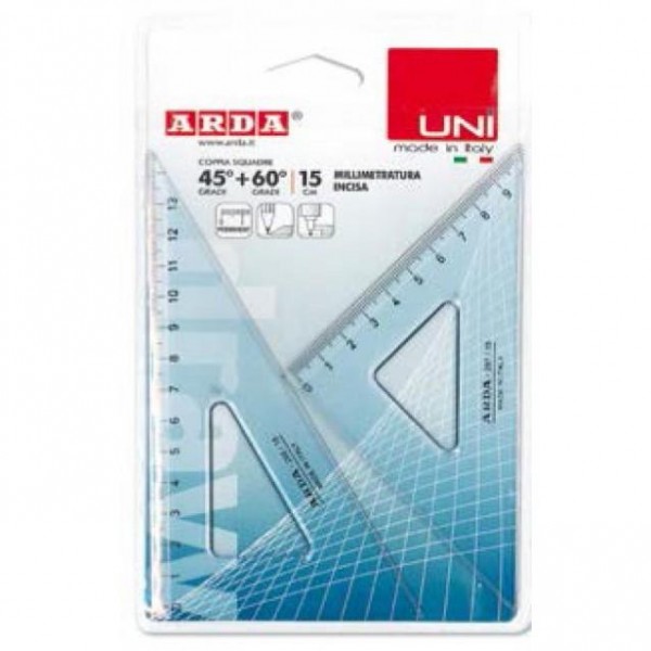 Arda Σετ Τριγωνα 15cm 45°+60° Arda Σετ Τριγωνα 15cm 45°+60°