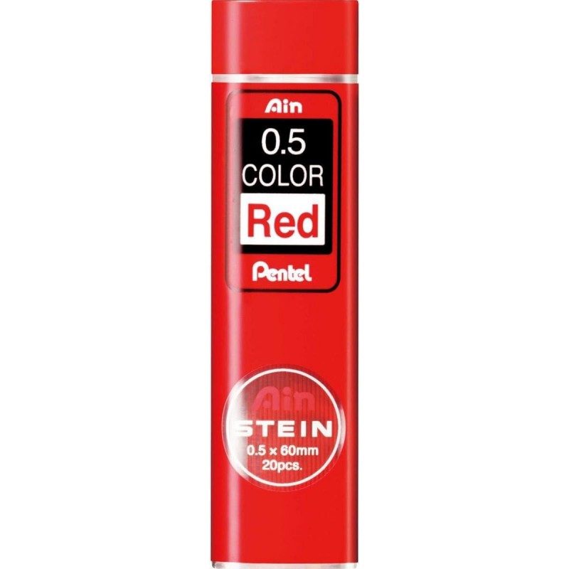 Pentel Χρωματιστές Μύτες Μηχανικού Μολυβιού Ain Stein 0.5 Κόκκινες