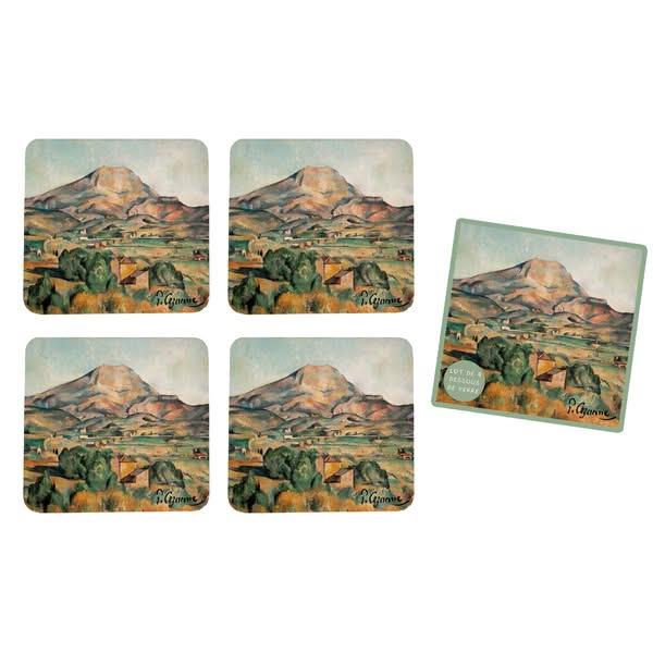 Σετ 4 Σουβέρ “Montagne St Victoire” Cezanne 10x10cm Σετ 4 Σουβέρ “Montagne St Victoire” Cezanne 10x10cm