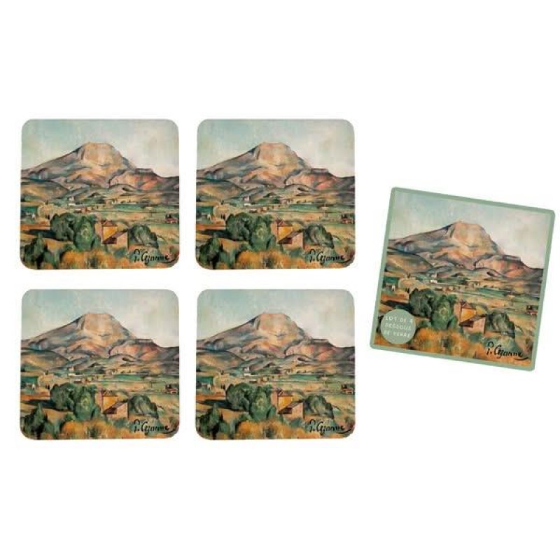 Σετ 4 Σουβέρ “Montagne St Victoire” Cezanne 10x10cm