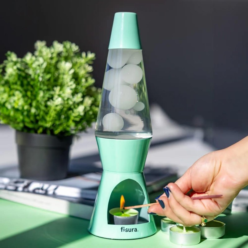 Fisura Tea Light Lava Lamp Mint Fisura Tea Light Lava Lamp Mint