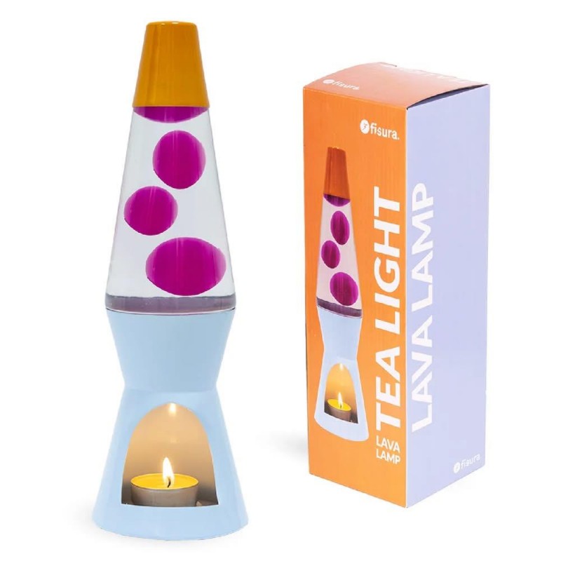 Fisura Tea Light Lava Lamp Orange Pink Blue Fisura Tea Light Lava Lamp Orange Pink Blue