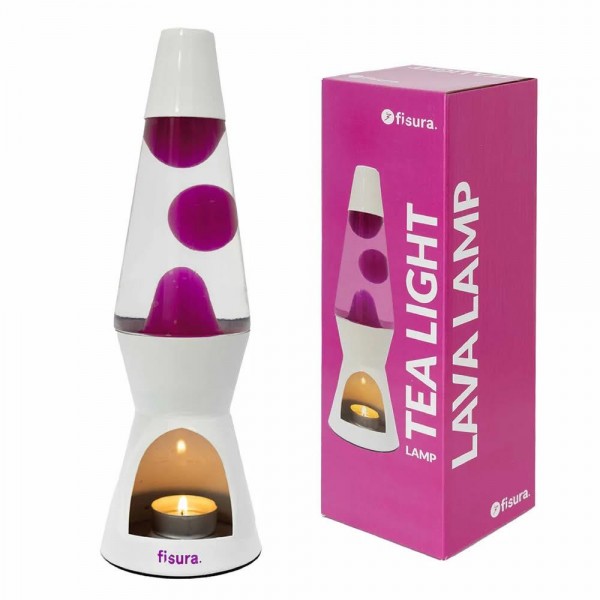 Fisura Tea Light Lava Lamp White Pink