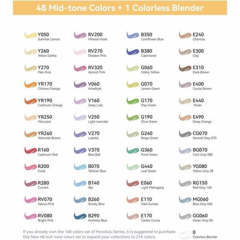 Ohuhu Art Markers Σετ 48 Μαρκαδόροι Διπλής Μύτης Πινέλο-Πλακέ Mid Tones Ohuhu Art Markers Σετ 48 Μαρκαδόροι Διπλής Μύτης Πινέλο-Πλακέ Mid Tones