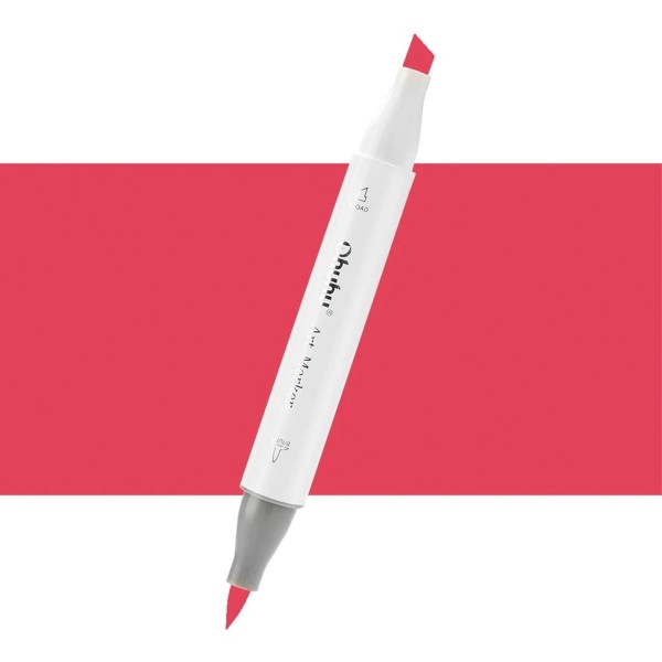 Ohuhu Honolulu Μαρκαδόρος Αλκοόλης Διπλή Μύτη (Πινέλο-Πλακέ) No R160 Cadmium Red