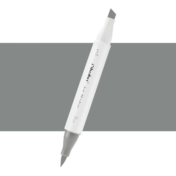 Ohuhu Honolulu Μαρκαδόρος Αλκοόλης Διπλή Μύτη (Πινέλο-Πλακέ) No BG070 Cool Grey 07