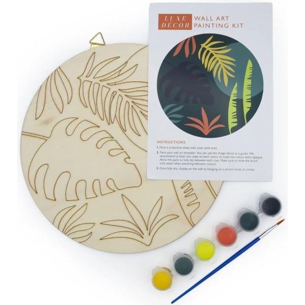Luxe Decor Paint Wooden Wall Art Tropical In Gift Box