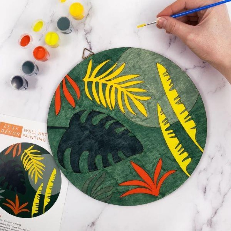 Luxe Decor Paint Wooden Wall Art Tropical In Gift Box