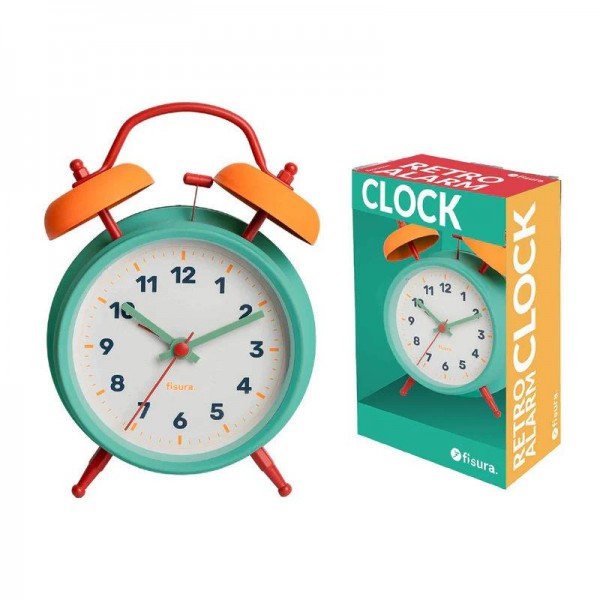 Fisura Retro Alarm Clock Blue Yellow