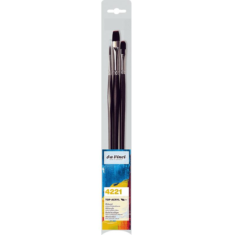 Da Vinci Σετ 3 Συνθετικά Πινέλα Top-Acryl