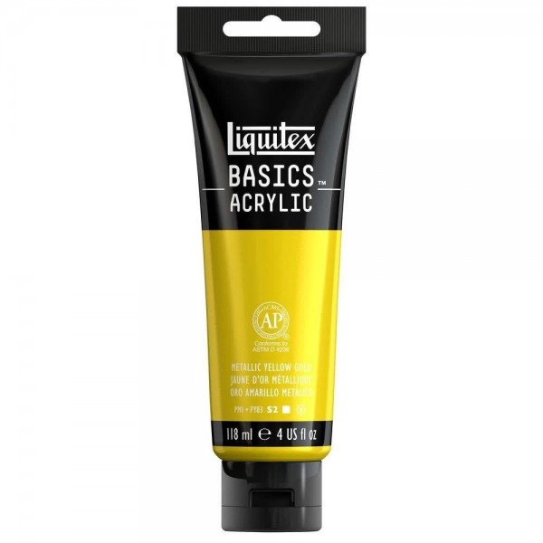 Liquitex Basics 118ml Acrylic 343 Metallic Yellow Gold Liquitex Basics 118ml Acrylic 343 Metallic Yellow Gold