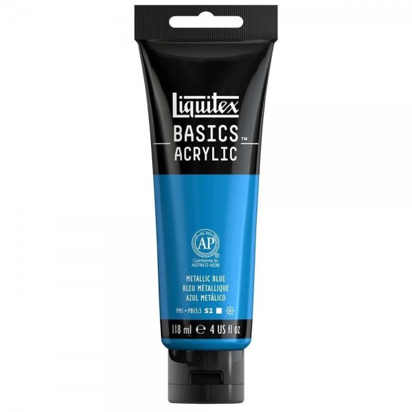 Liquitex Basics 118ml Acrylic 341 Metallic Blue Liquitex Basics 118ml Acrylic 341 Metallic Blue