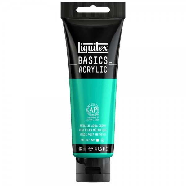 Liquitex Basics 118ml Acrylic 339 Metallic Aqua Green Liquitex Basics 118ml Acrylic 339 Metallic Aqua Green