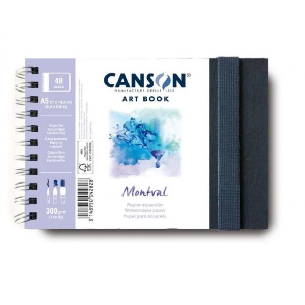 Art Book Ακουαρέλας Montval CP Σπιράλ 300gr A5 14,8x21cm 48φ
