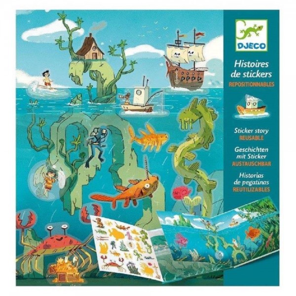Djeco Δημιουργώ ιστορίες με 50 αυτοκόλλητα Περιπέτειες στη θάλασσα Djeco Δημιουργώ ιστορίες με 50 αυτοκόλλητα Περιπέτειες στη θάλασσα