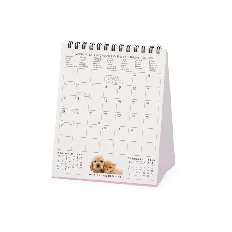 Legami 2026 Desk Calendar - Best Friends - 12x14,5cm