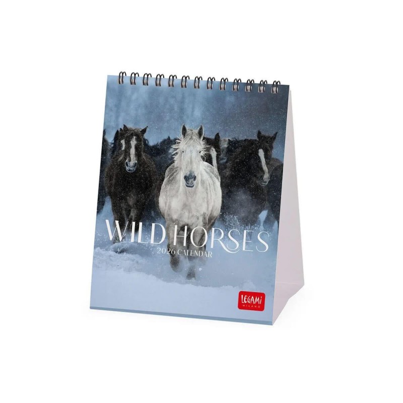 Legami 2026 Desk Calendar - Wild Horses - 12x14,5cm