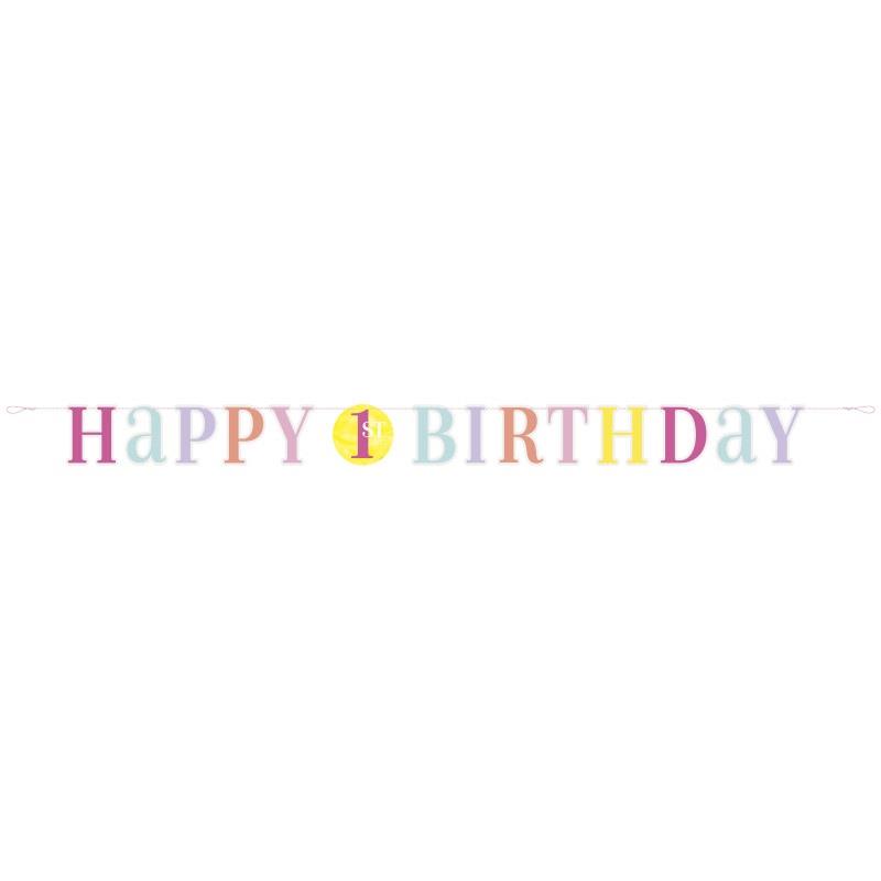 Γιρλάντα Pink Dots 1st Birthday 1,82m