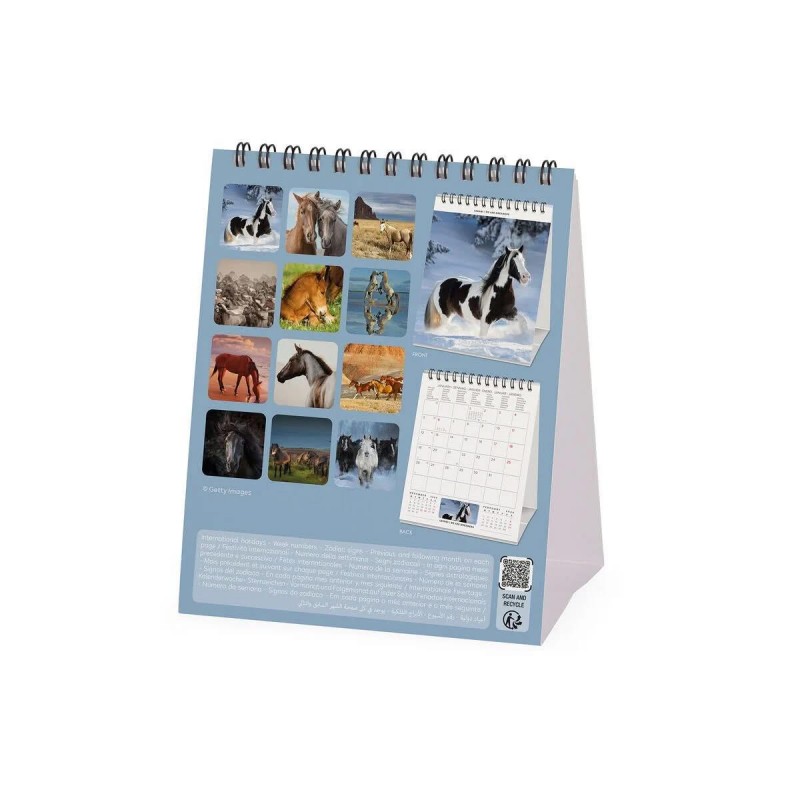 Legami 2026 Desk Calendar - Wild Horses - 12x14,5cm