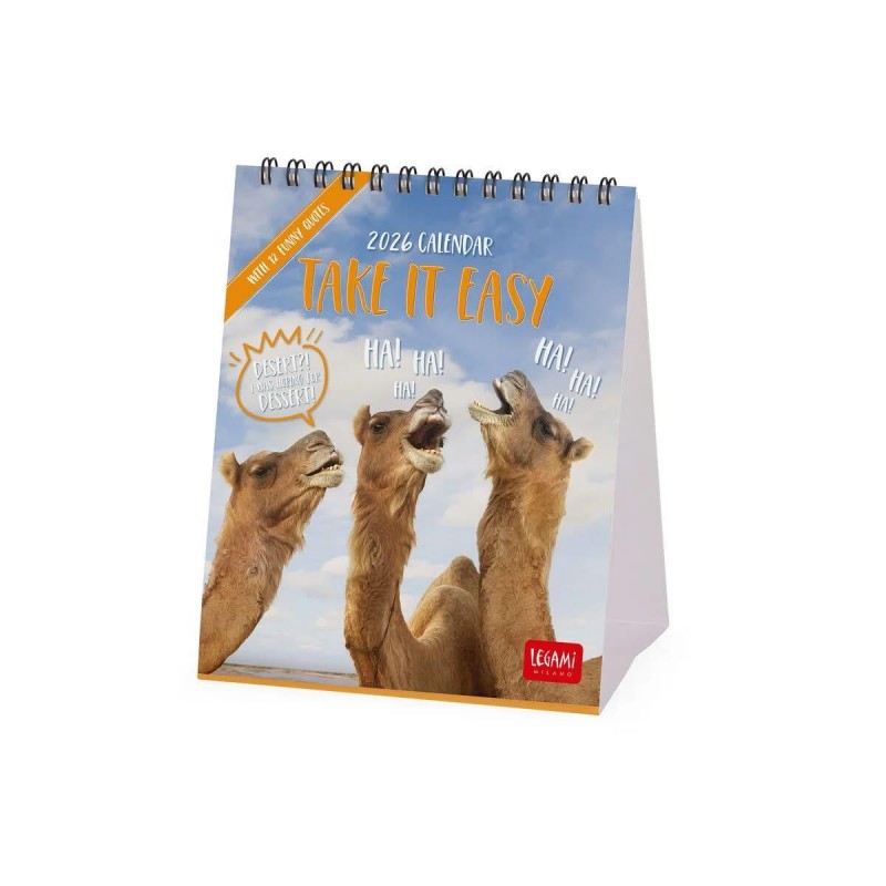 Legami 2026 Desk Calendar - Take It Easy - 12x14,5cm