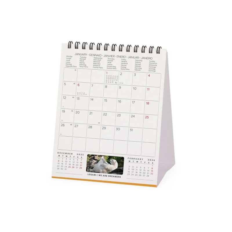 Legami 2026 Desk Calendar - Take It Easy - 12x14,5cm