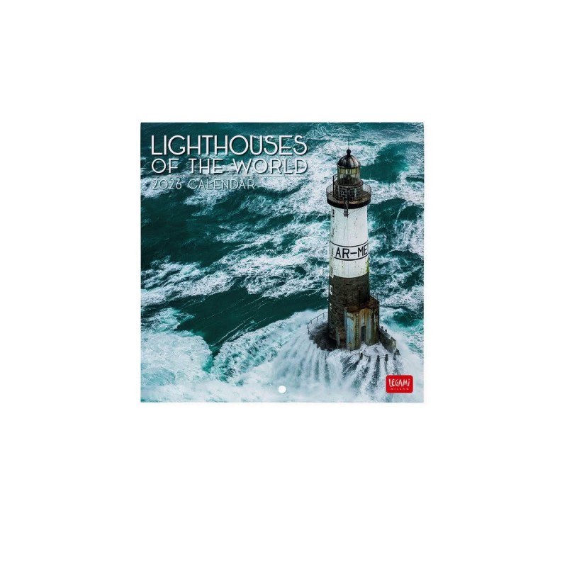 Legami 2026 Wall Calendar - Lighthouses Of The World - 18x18cm