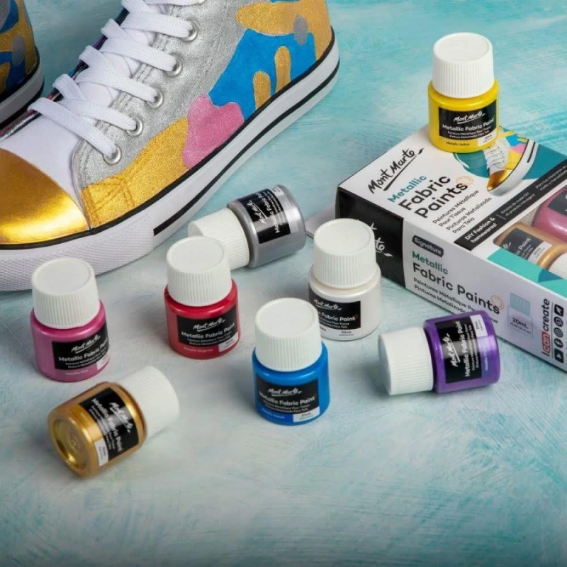 Mont Marte 8 Χρώματα Υφάσματος των 20ml σε Μεταλλικές Αποχρώσεις Mont Marte 8 Χρώματα Υφάσματος των 20ml σε Μεταλλικές Αποχρώσεις