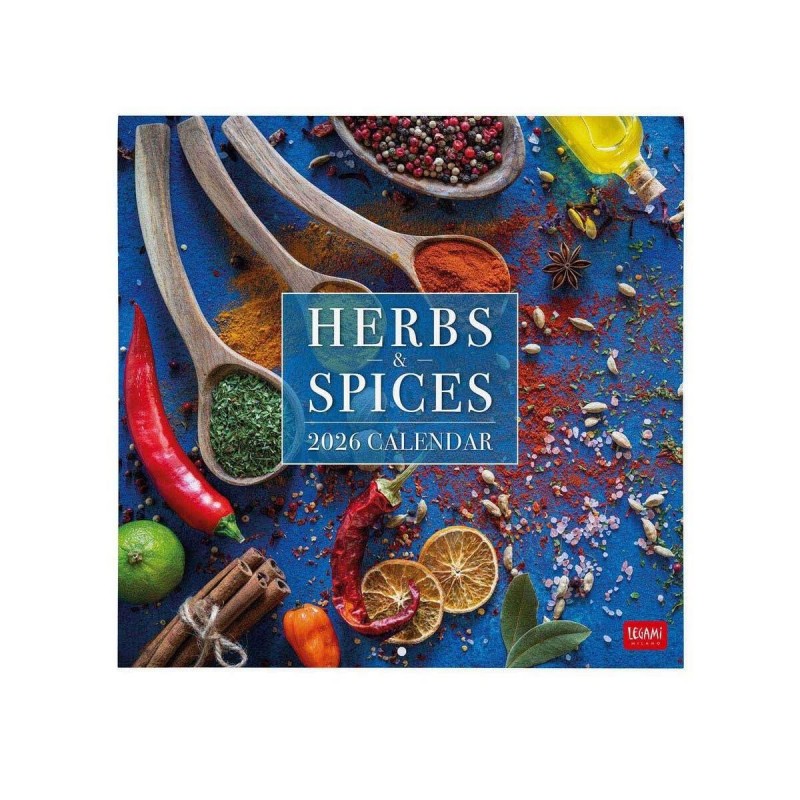 Legami 2026 Wall Calendar - Herbs and Spices - 30x29cm