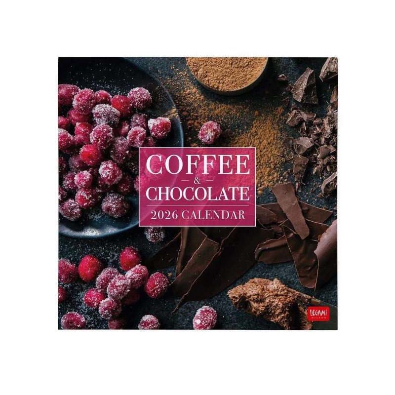 Legami 2026 Wall Calendar - Coffee and Chocolate - 30x29cm