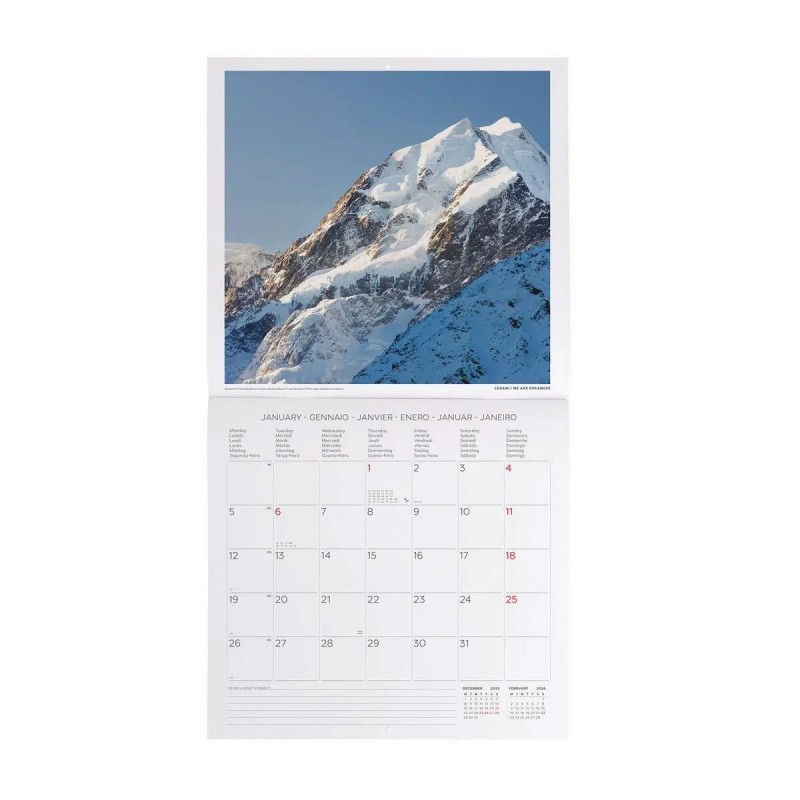 Legami 2026 Wall Calendar - Mountains - 30x29cm