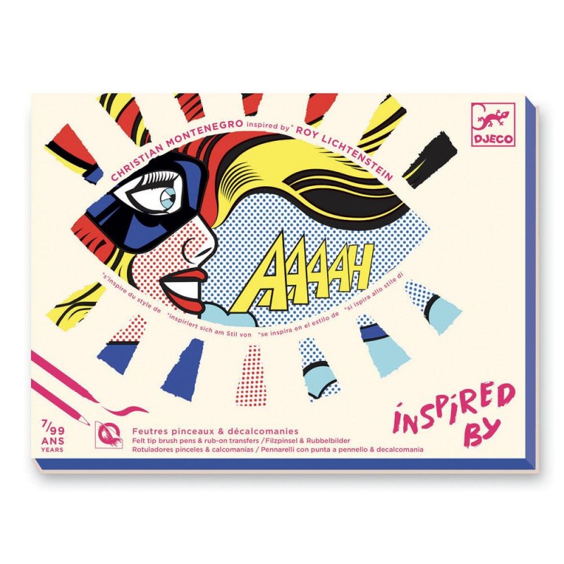 Djeco Inspired by - Ζωγραφική με μαρκαδόρους Lichtenstein - Σούπερ ήρωες