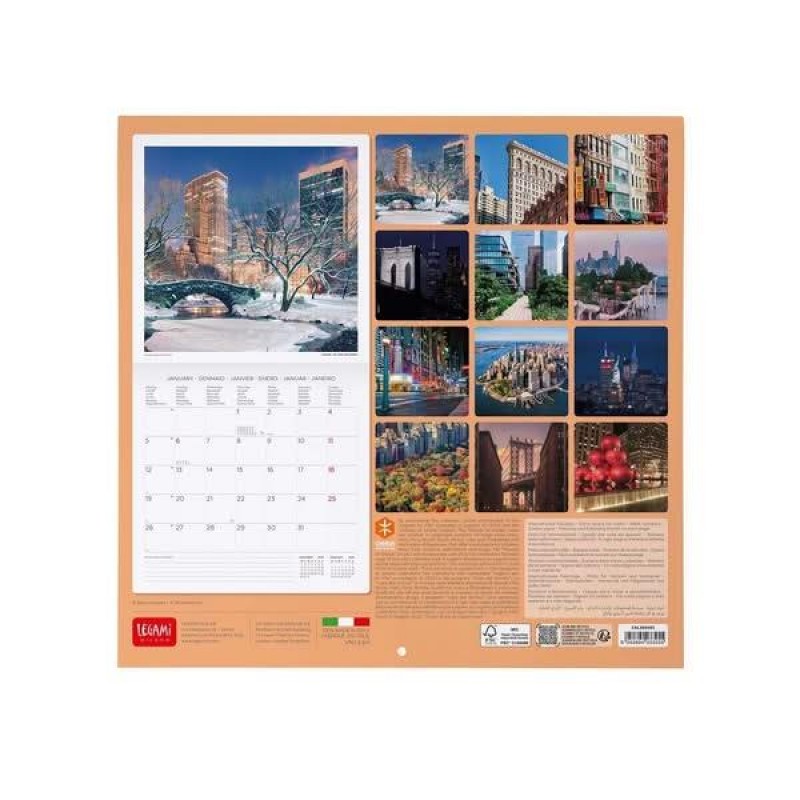 Legami 2026 Wall Calendar - New York - 30x29cm