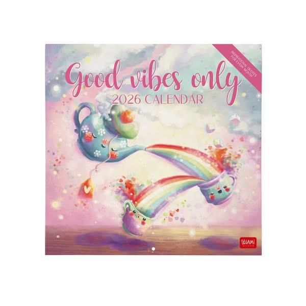 Legami 2026 Wall Calendar - Good Vibes Only - 30x29cm