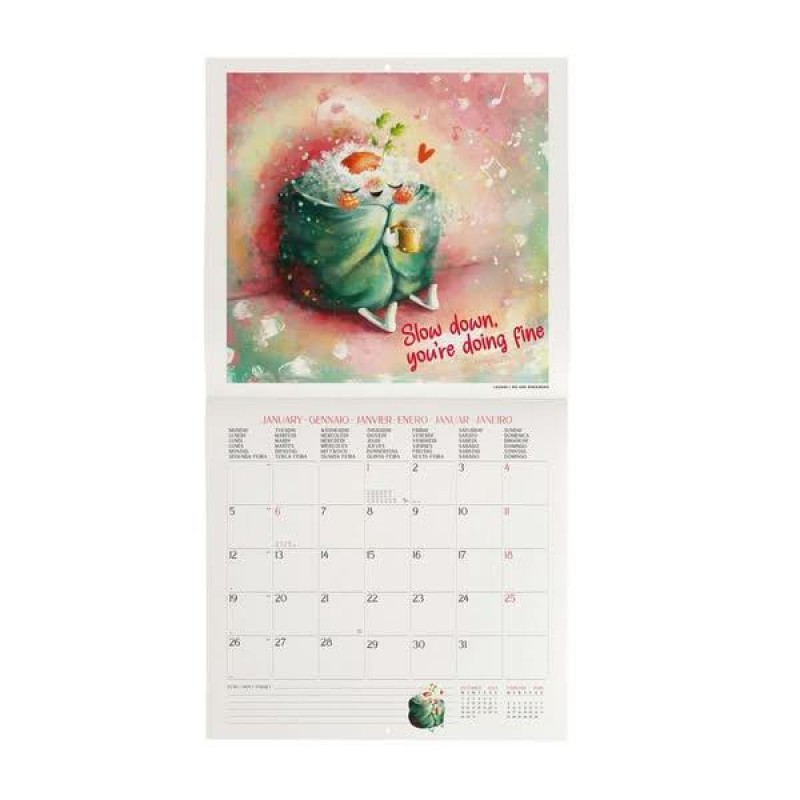 Legami 2026 Wall Calendar - Good Vibes Only - 30x29cm