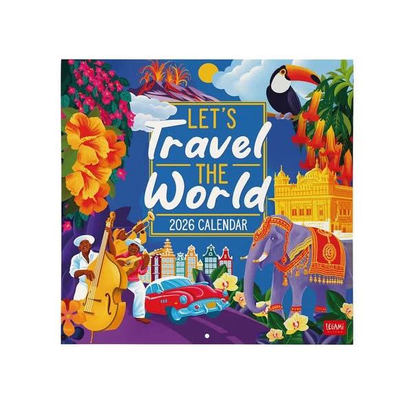 Legami 2026 Wall Calendar - LetS Travel The World - 30x29cm