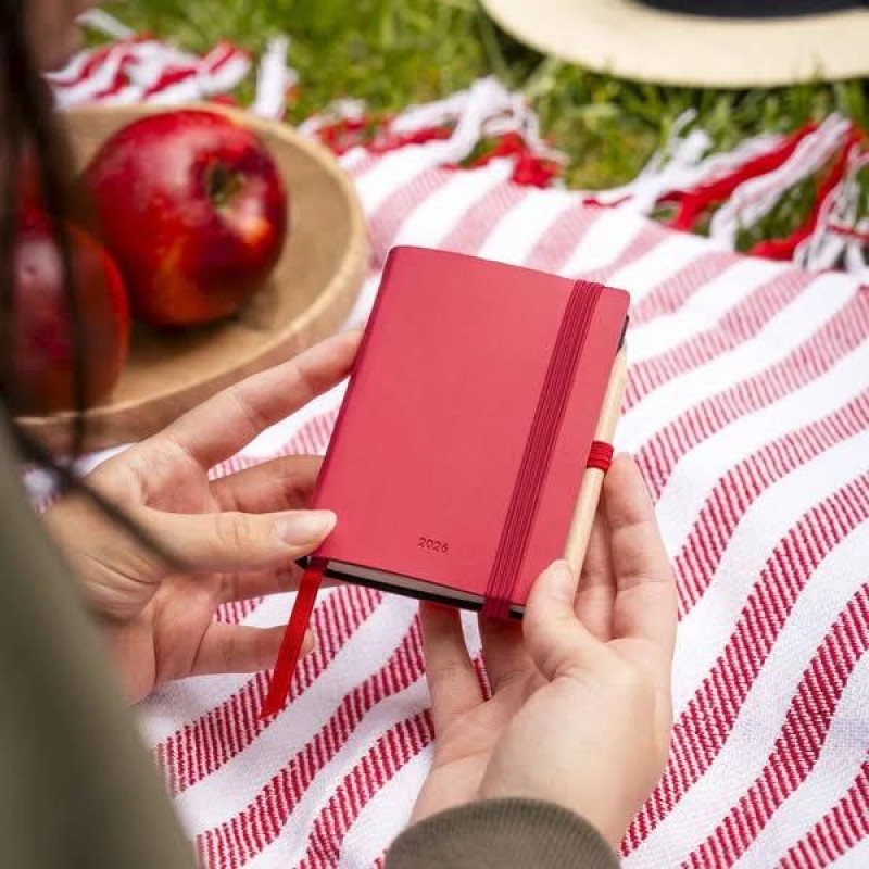 Legami 12-Month Diary - 2026 - Mini 2-Day Diary - Cherry Bomb