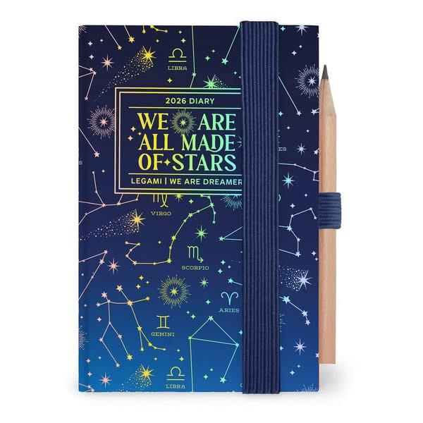 Legami 12-Month Diary - 2026 - Mini 2-Day Diary - Stars