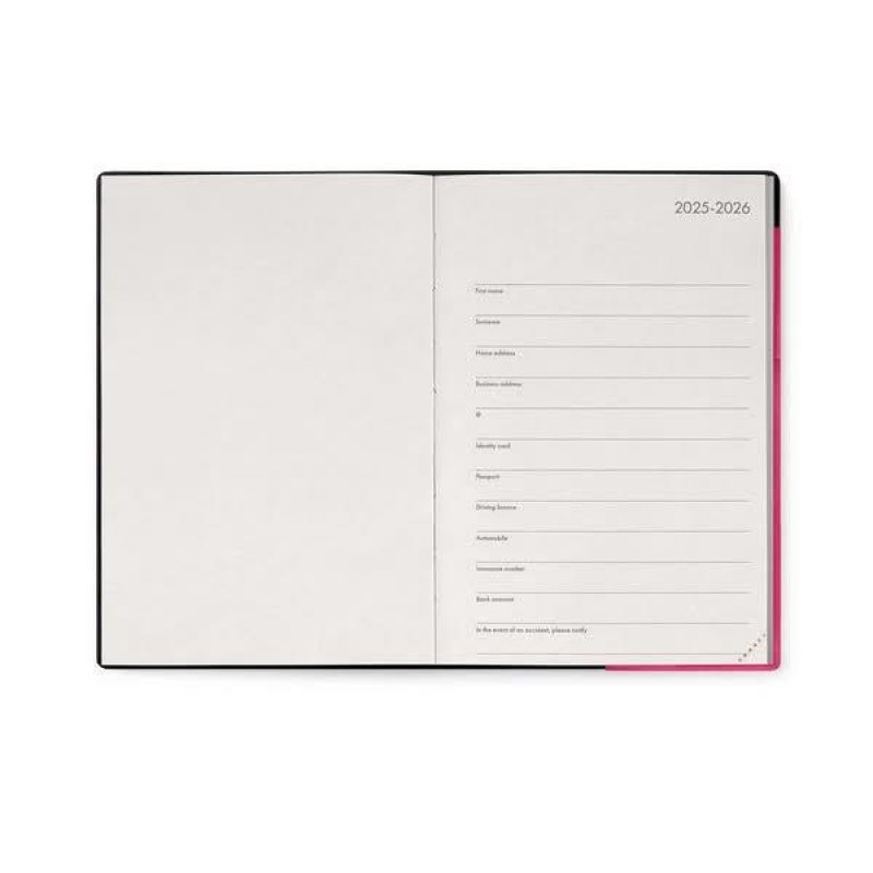 Legami 12-Month Diary - 2026 - Medium Daily Diary - Raspberry