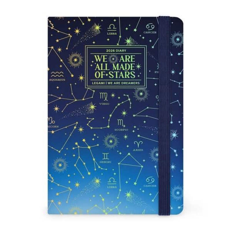 Legami 12-Month Diary - 2026 - Medium Photo Weekly Diary - Stars