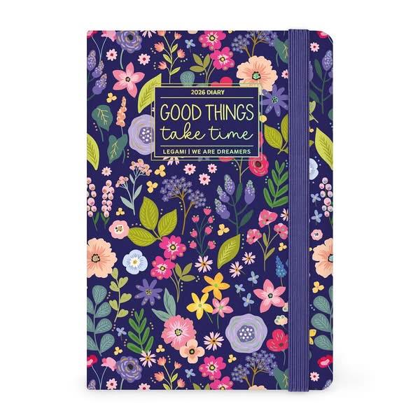 Legami 12-Month Diary - 2026 - Medium Photo Weekly Diary - Flowers