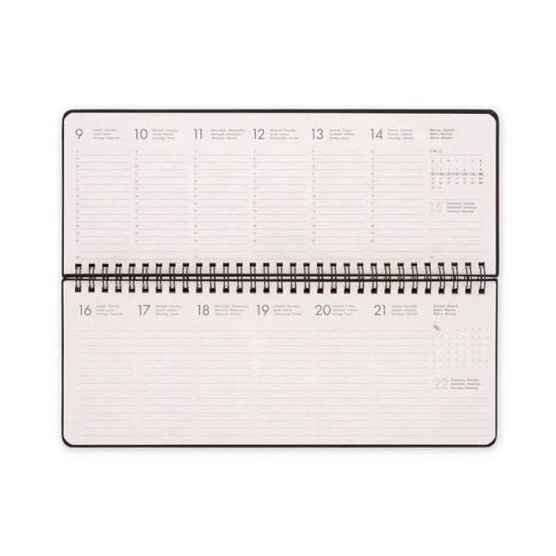 Legami 12-Month Diary - 2026 - Desk Planner - Deep Graphite