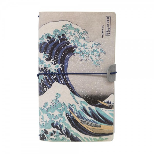 Hokusai Τετράδιο με Δερμάτινη Θήκη 12x20cm Great Wave off Kanagawa
