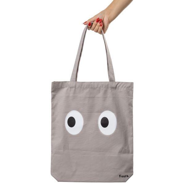 Fisura Υφασμάτινη Τσάντα Μάτια Γκρί