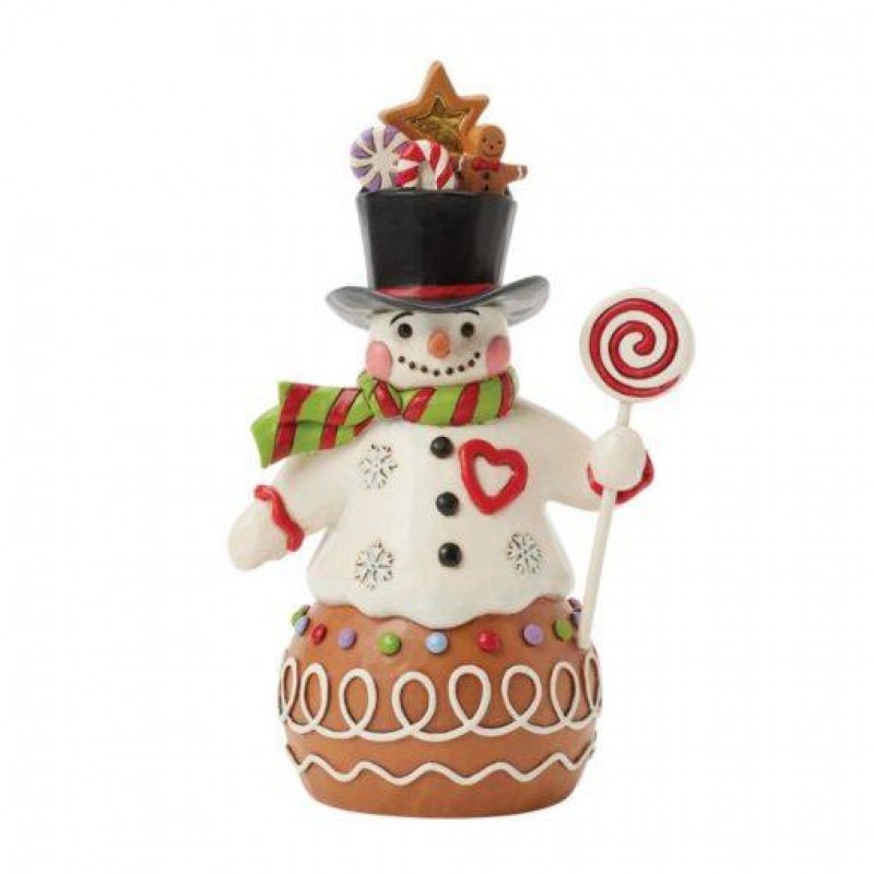 Φιγούρα Jim Shore Gingerbread Snowman with Sweetie Hat 18cm