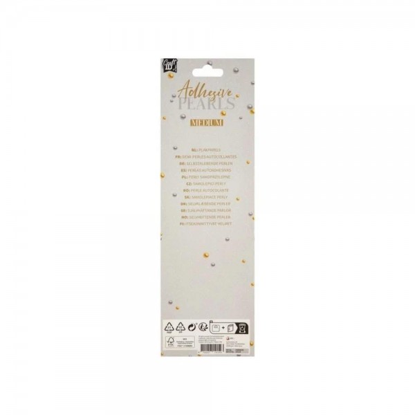 Craft ID 372 Αυτοκόλλητες Πέρλες Χρυσές - Ασημί