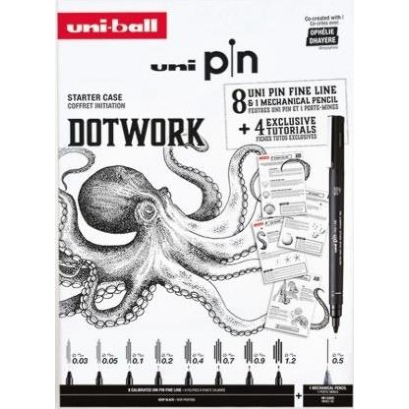 UNI Σετ Μαρκαδόροι Λεπτής Γραφής Dotwork