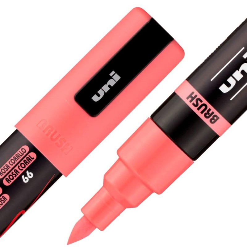 Μαρκαδόρος Posca Brush 1.0-4.0mm no 66 Coral Pink Μαρκαδόρος Posca Brush 1.0-4.0mm no 66 Coral Pink